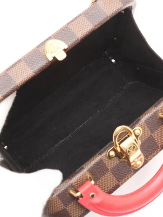 Louis Vuitton Damier Ebene LV Stories Box Patches Bag Brown x Red - Picture 8 of 10